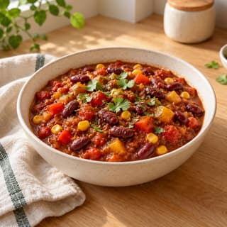 Chili sin carne, riz